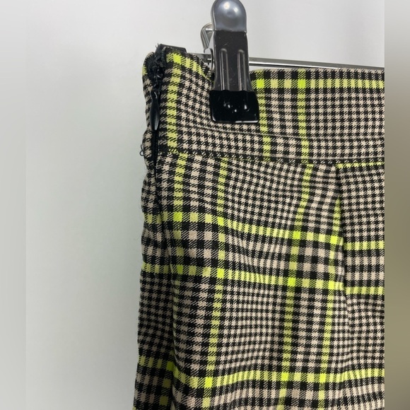 Urban Outfitters Black Green Checked‎ Plaid Cropped Flare Pants - Picture 7 of 10